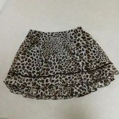 値下げ◯　ヒョウ柄シフォンミニスカート　表記３８　Ｍ