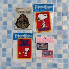 サンリオ　スヌーピー　レトロ　ワッペン　エンブレム 4点セット