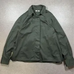 UNIQLO U 比翼オーバーシャツ カーキ ボックスシルエット