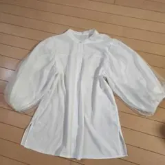 Amourire ボリューム袖　ロング丈シャツ　チュール袖