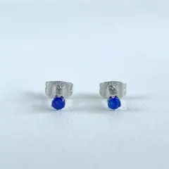 天然石*ラピスラズリ*一粒*サージカルステンレス*スタッド*ピアス