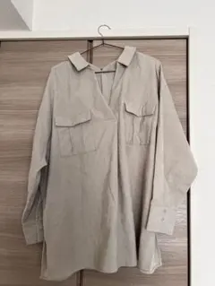 美品【nano universe】ベージュ 長袖シャツ