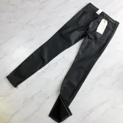 【新品】 カレントエリオット コーティング ハイウエスト アンクル スキニー 黒のサムネイル