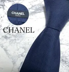 CHANEL ネクタイ ソリッド ココマーク ワンポイント ネイビー