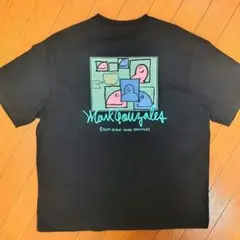 Mark Gonzales メンズ 黒バックグラフィックロゴ刺繍Tシャツ Ｍ