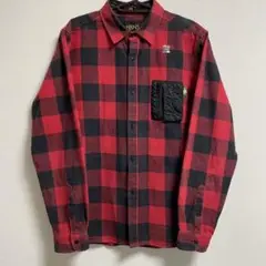 ☆値下げ中☆【HBNS】ハバノス　赤黒チェック柄ネルシャツ Lサイズ