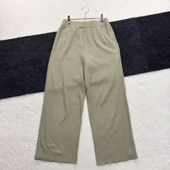 ❤️ニコアンド M カーキ ワイドパンツ リブ ストレッチ ウエストゴム