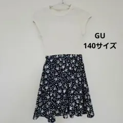 GU ジーユー ノースリーブ 花柄ワンピース 140サイズ