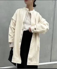 未使用◎ 2way ドローストリング アウター　モッズコート　デニム