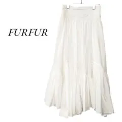 FURFUR　アシンメトリーヘムタフタスカート　白　ファーファー