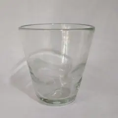 沖縄 琉球ガラス 気泡ロックグラス リサイクルガラス 吹きガラス クリア 美品