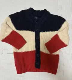 babyGap カーディガン 18-24ヶ月 ネイビー/クリーム/レッド 美品！