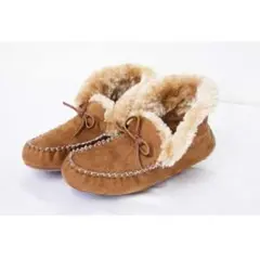 ショートモカシンブーツ/スリッポン/厚底/ファー/秋冬