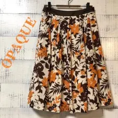 OPAQUE オペーク フレアスカート 膝丈 ボタニカル柄 Size36のサムネイル