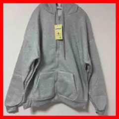 グレー　フード付きパーカー　4XL