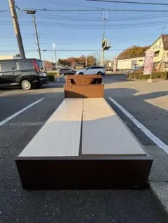 シングルベッドフレーム 木製 収納付き