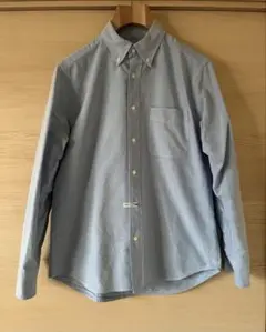 【美品】UNIQLO ボタンダウン長袖シャツ ライトブルーMサイズ