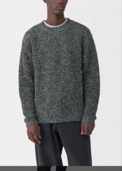 【新品】MUJI LABO コットンローゲージニット長袖プルオーバー　M