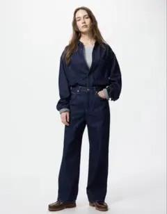週末限定値下げ‼️UNIQLO ワイドストレートジーンズ【69 NAVY】