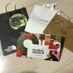 ショップ袋4点セットザ・ノースフェイスカルバンクライン、FREDPERRY他1点