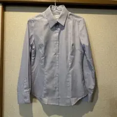 美品　青 ストライプ長袖 シャツ