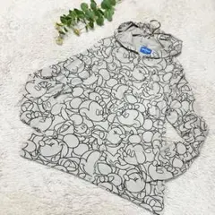 東京DISNEY RESORT 長袖パーカー　総柄　ミッキー　グレー　Ｍ　フード