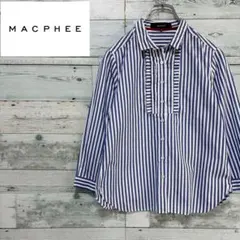 マカフィー トゥモローランド】半袖 ブラウス パフスリーブ ストライプ 
