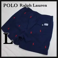 ポロラルフローレン スイムパンツ 水陸両用 ショートパンツ ポニーロゴ 総柄 L