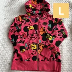 美品♡匿名配送♡ディズニーリゾート限定♡ミニー総柄　裏毛パーカー