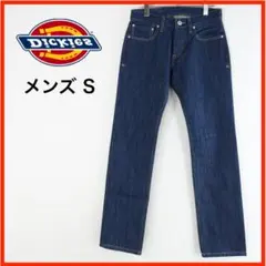 A3091★美品★DICKIES*ストレートデニム*裏起毛*S相当*ネイビー