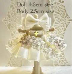 【545】 ミニチュアドール服 赤ちゃん 十字架 天使 ドレス ハンドメイド