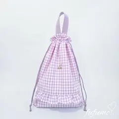 入園入学準備品5点セット＊パープルギンガム