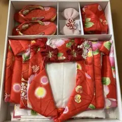 七五三用赤着物セット　京都瑠璃雛菊　３歳