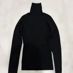 ブラック タートルネックニット Lサイズ