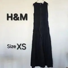 H&M 黒　ロングトップス　ワンピース　ノースリ　ブラック　レディース