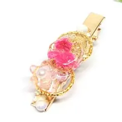 ハンドメイド レジン ヘアアクセサリー ヘアクリップ 大人可愛い