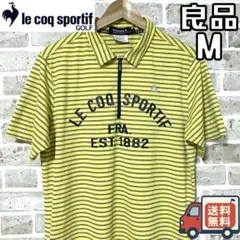【早い者勝ち✨】ルコックゴルフ メンズ 半袖 ジップシャツ M イエロー系 黄色のサムネイル
