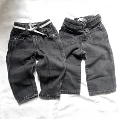 ZARA ブラックデニムパンツ 86cm 2点セット