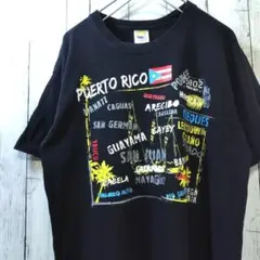 CARIBBEAN TROPIC プリント Tシャツ ブラック M 古着