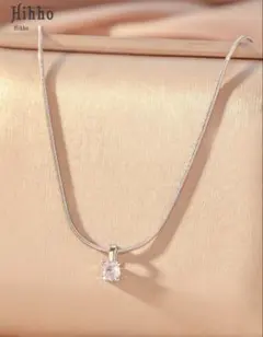 Hihho シルバー ネックレス キュービックジルコニアダイヤモンド