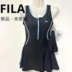 ✨新品・タグ付き　キャップ付き FILA フィラ 水着 フレアワンピース