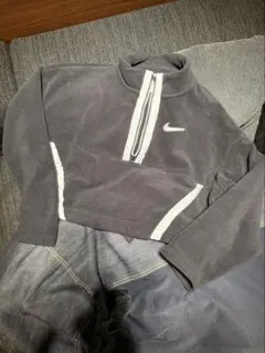 Nike キッズ　ハーフジップフリース Mサイズ ブラック　ショート丈
