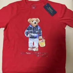 ラスト1点◇ラルフローレン ポロベア ロゴコットンTシャツ えんじ L 