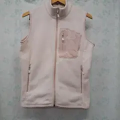 mont-bell ピンク ジップアップベスト フリース