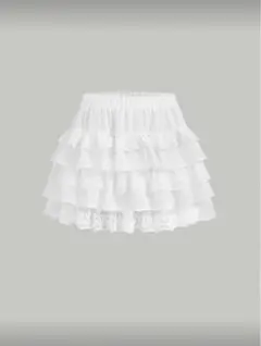 ホワイト フリル ミニスカート