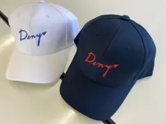 Denya 刺繍ロゴキャップセット ネイビー ホワイト