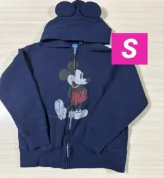 【公式】東京ディズニーリゾート　パーカー　Sサイズ　ミッキー　耳付き　ネイビー