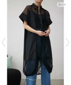 AZUL BY MOUSSY メッシュロングシャツブルゾン