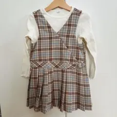 【美品】ZARAチェック柄ワンピース（ウエストベルト付き）