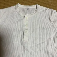UNIQLO ワッフルヘンリーネックTシャツ　ホワイト